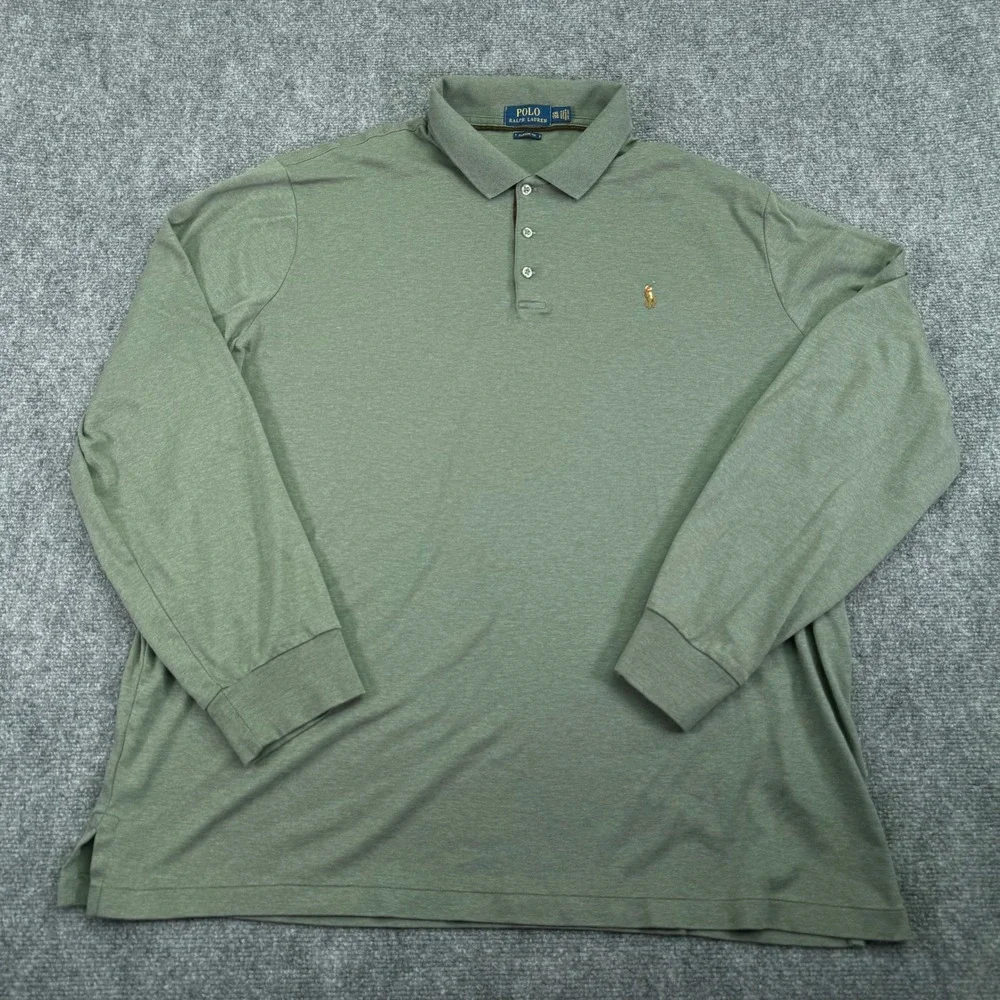 Polo Ralph Lauren Polo Shirt Mens XXL 2XL Green Classic Fit‎ Flesh Pony *STAINS